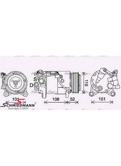 F45/F46/F10/G11/X1 F48/X3 F25/X4 F26 KLİMA KOMPRESÖRÜ (MANYETİK KAVRAMALI) - 64525A5C712 F45/F46/F10/G11/X1 F48/X3 F25/X4 F26 KLİMA KOMPRESÖRÜ (MANYETİK KAVRAMALI) - 64525A5C712