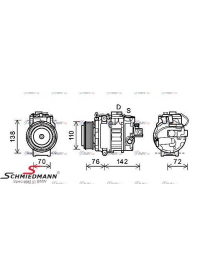 F01/F06/F20/F10/X5 E70-F15 KLİMA KOMPRESÖR (MANYETİK KAVRAMALI) - 64529399060 F01/F06/F20/F10/X5 E70-F15 KLİMA KOMPRESÖR (MANYETİK KAVRAMALI) - 64529399060